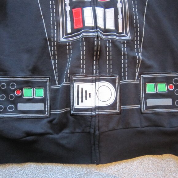 Star Wars Mens Black Hoodie Zipper Sweatshirt Screen Printed Darth Vader Size XL - Picture 7 of 14